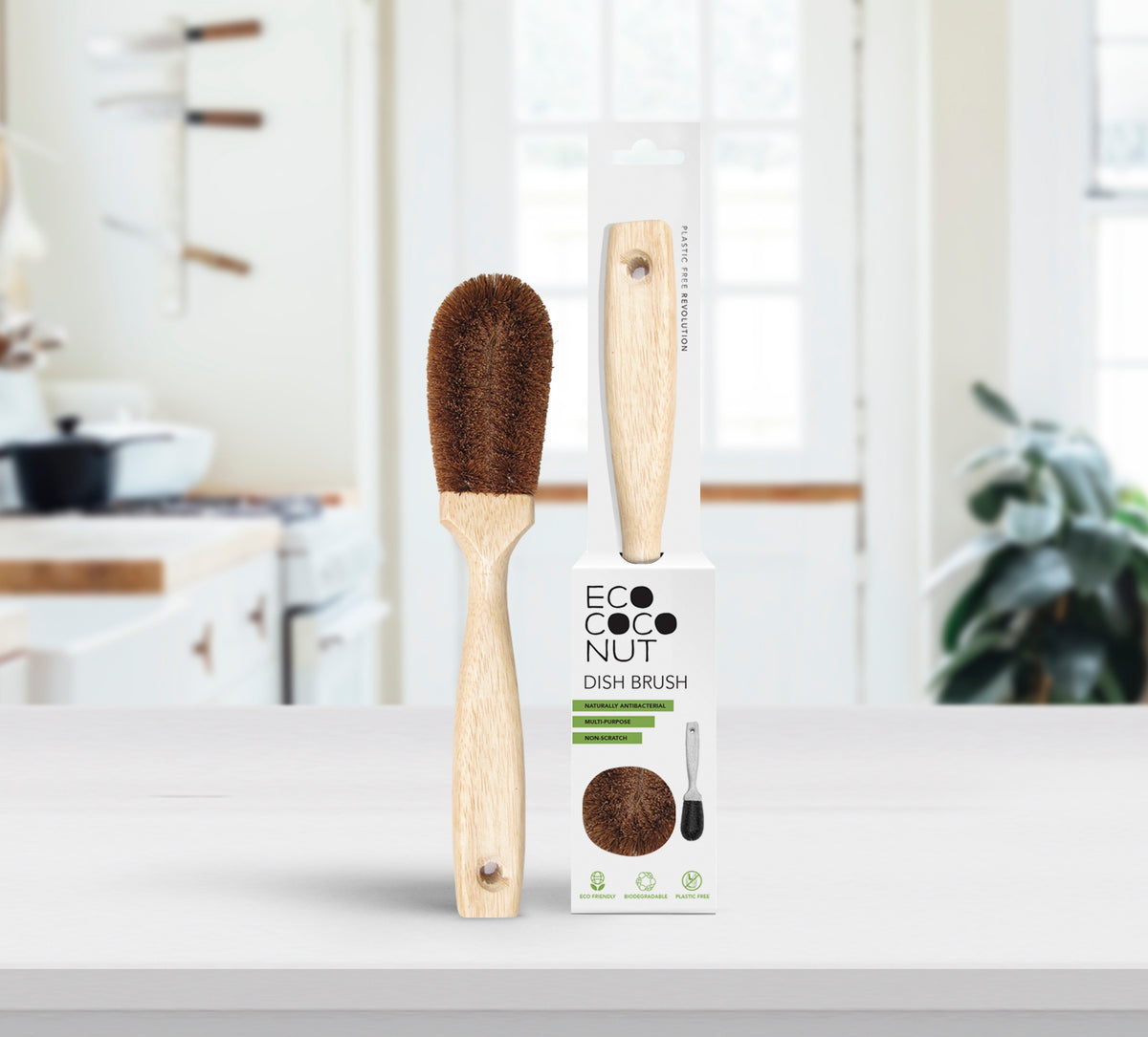Ecomended Coconut Kitchen Brushes - exist green