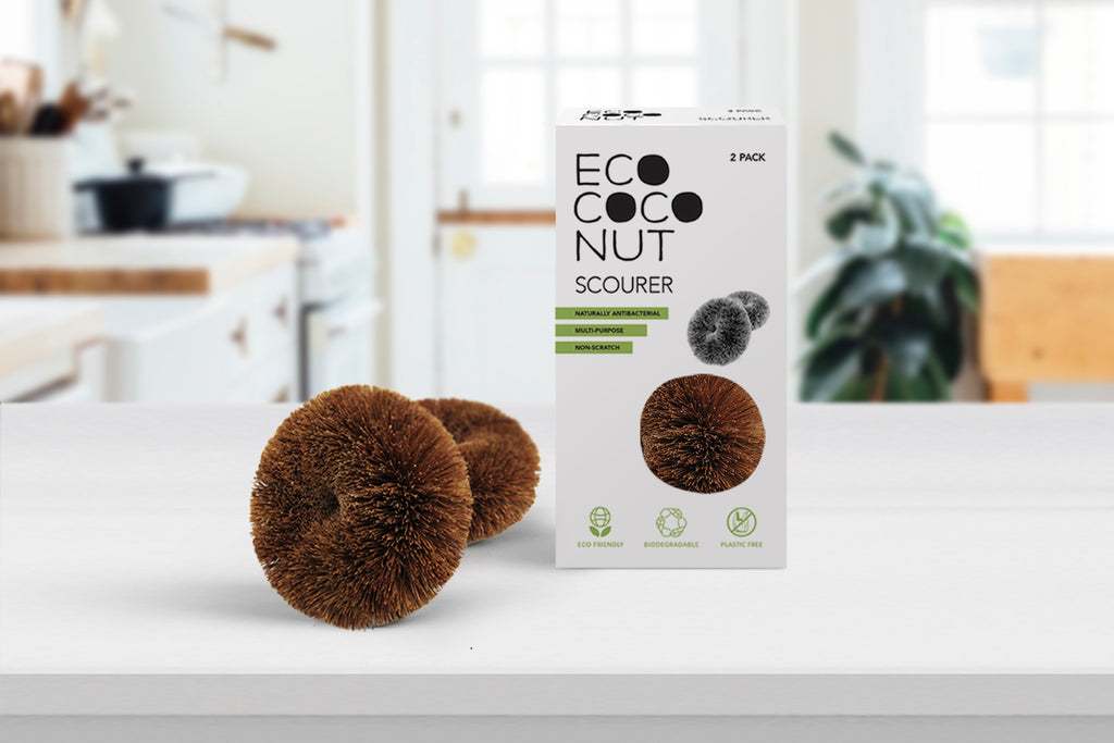 EcoCoconut Twin Pack Scourers - 10 Units with Shelf Display
